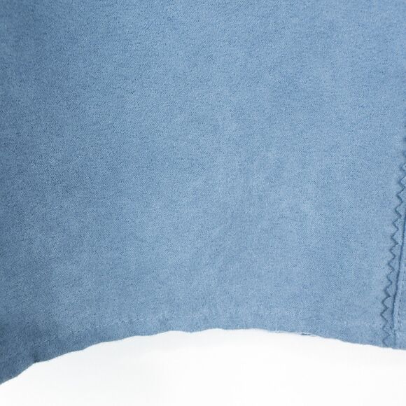 Studio Works Faux Suede Long Sleeve Button Up Shirt Womens Large Blue Western - Picture 12 of 16